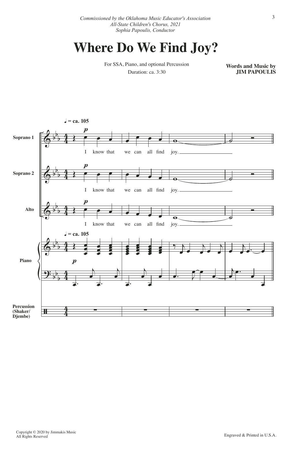 Where Do We Find Joy? (SSA Choir) von Jim Papoulis