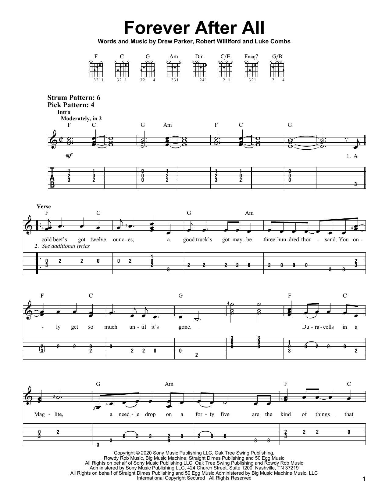 Forever After All (Easy Guitar Tab) von Luke Combs