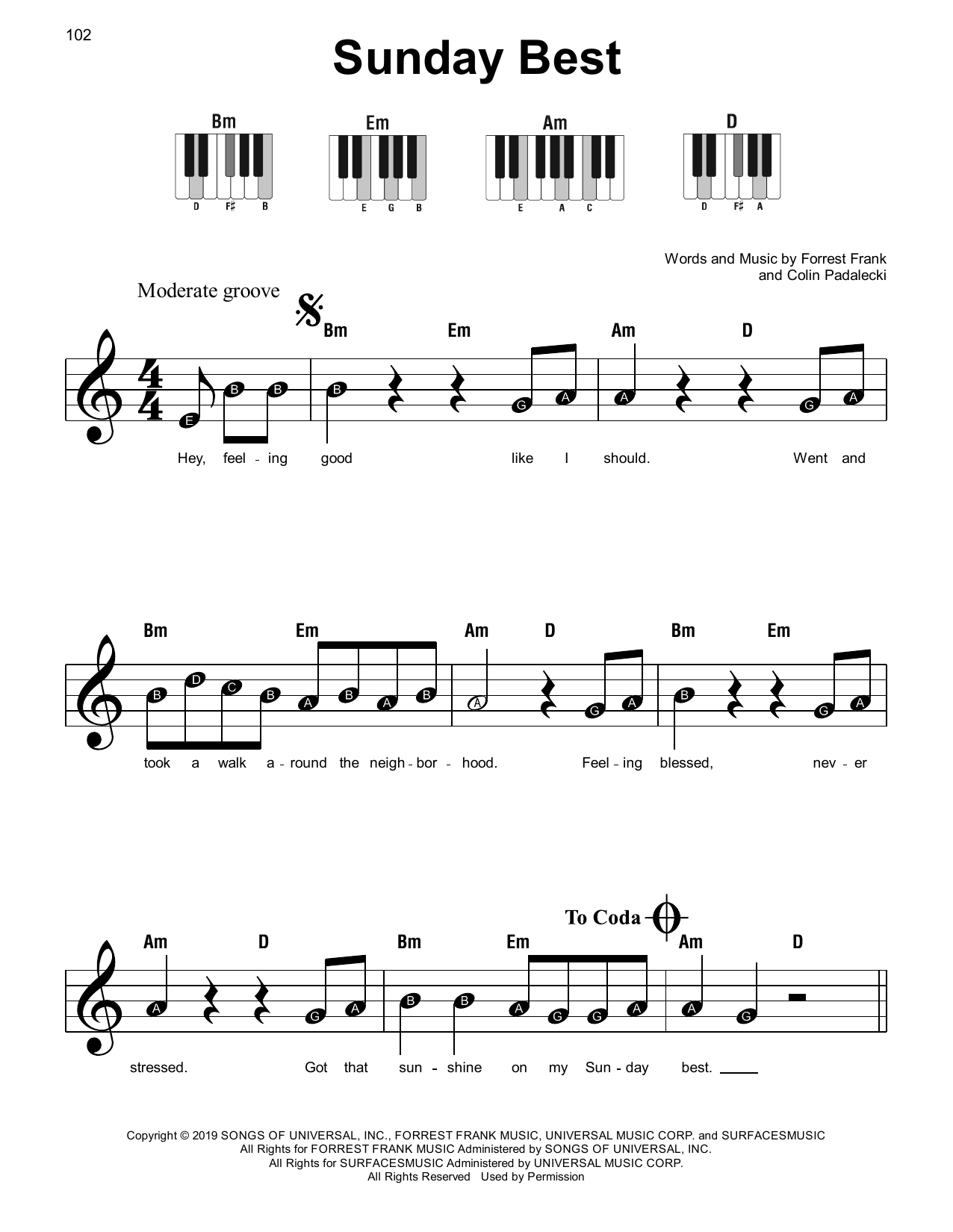 Sunday Best (Super Easy Piano) von Surfaces