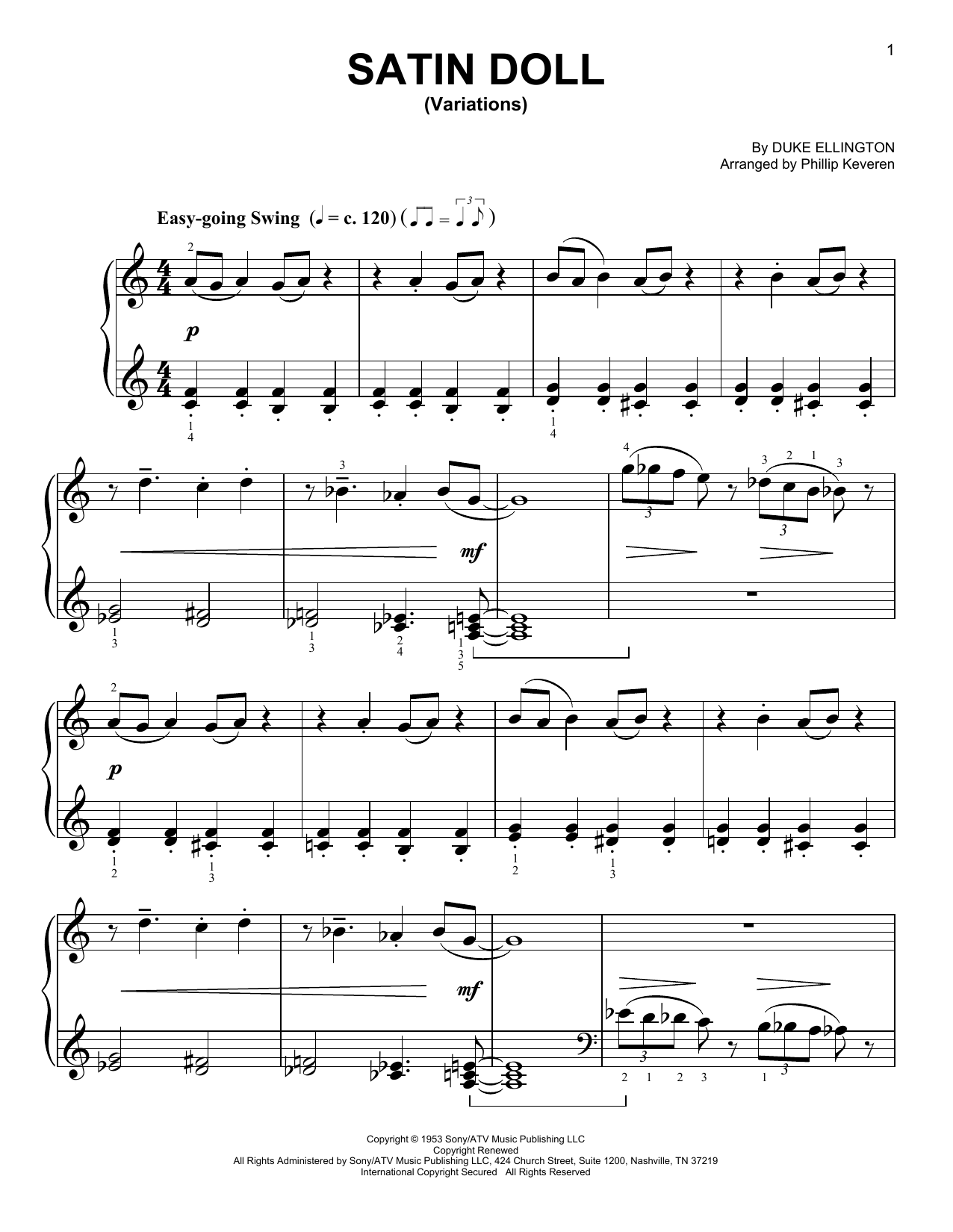 Satin Doll (arr. Phillip Keveren) (Easy Piano) von Duke Ellington