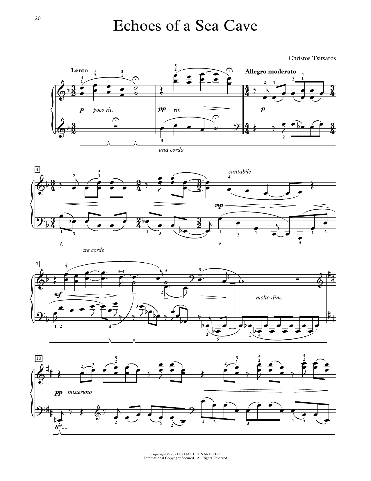 Echoes Of A Sea Cave (Educational Piano) von Christos Tsitsaros