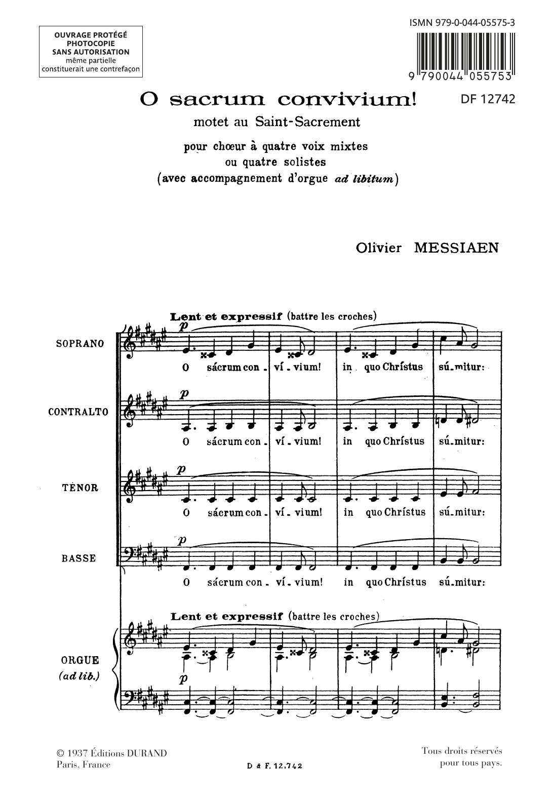 O Sacrum Convivium! (SATB Choir) von Olivier Messiaen