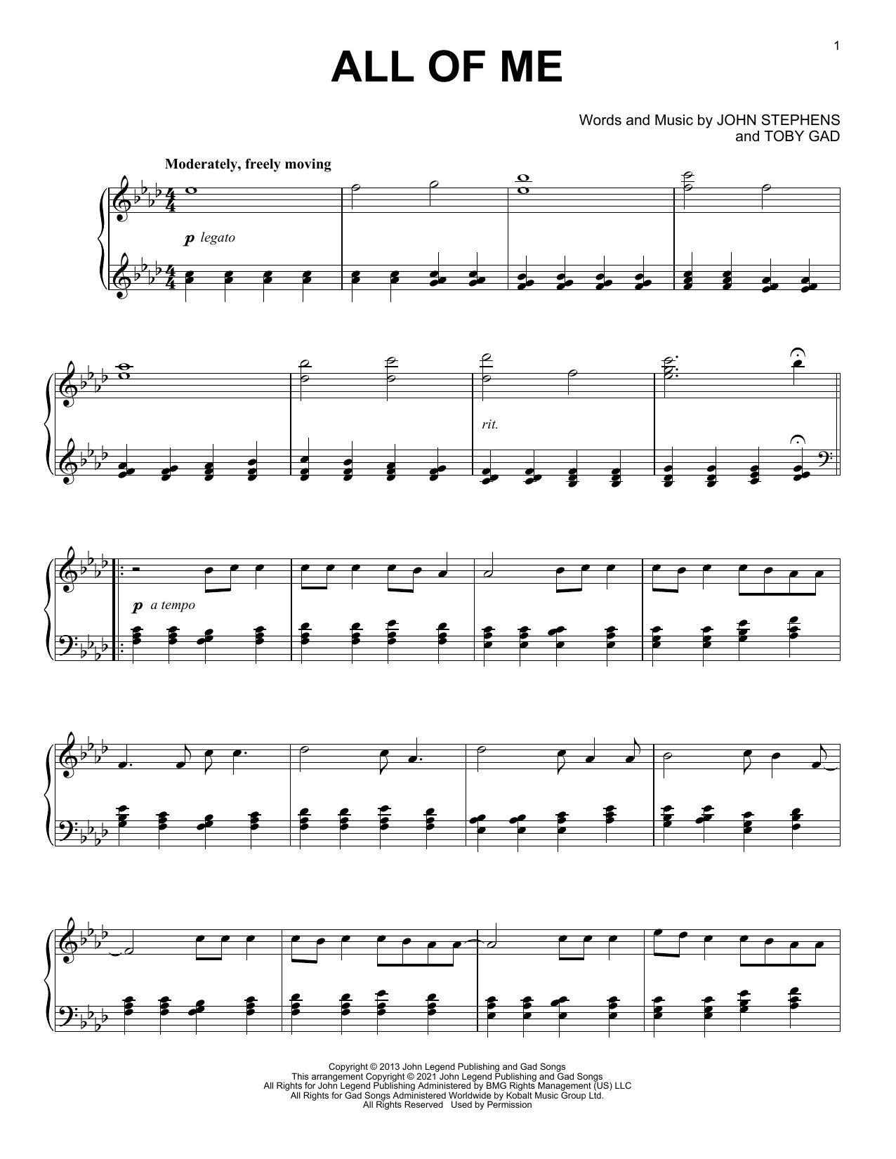 All Of Me [Classical version] (Piano Solo) von John Legend