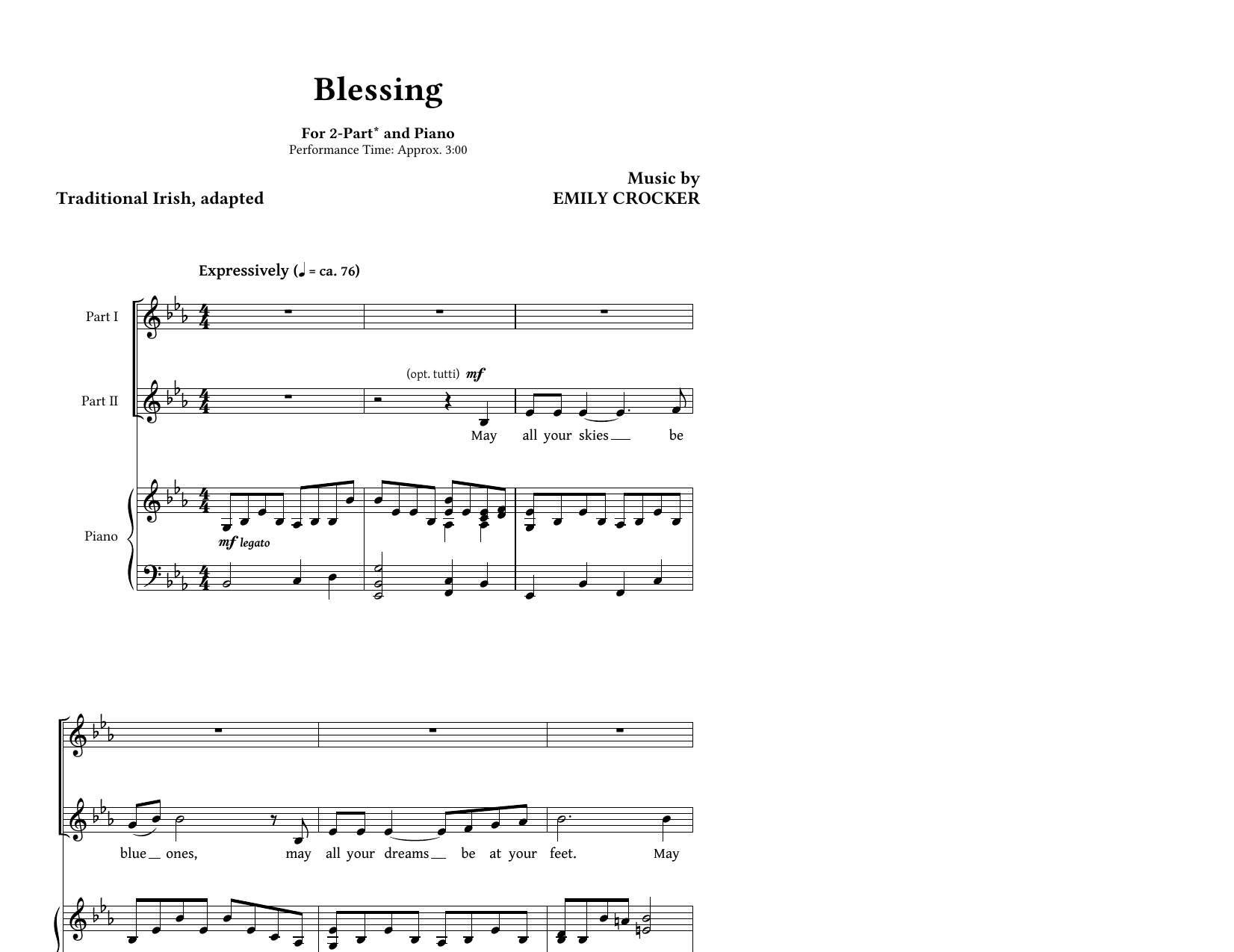 Blessing (2-Part Choir) von Emily Crocker