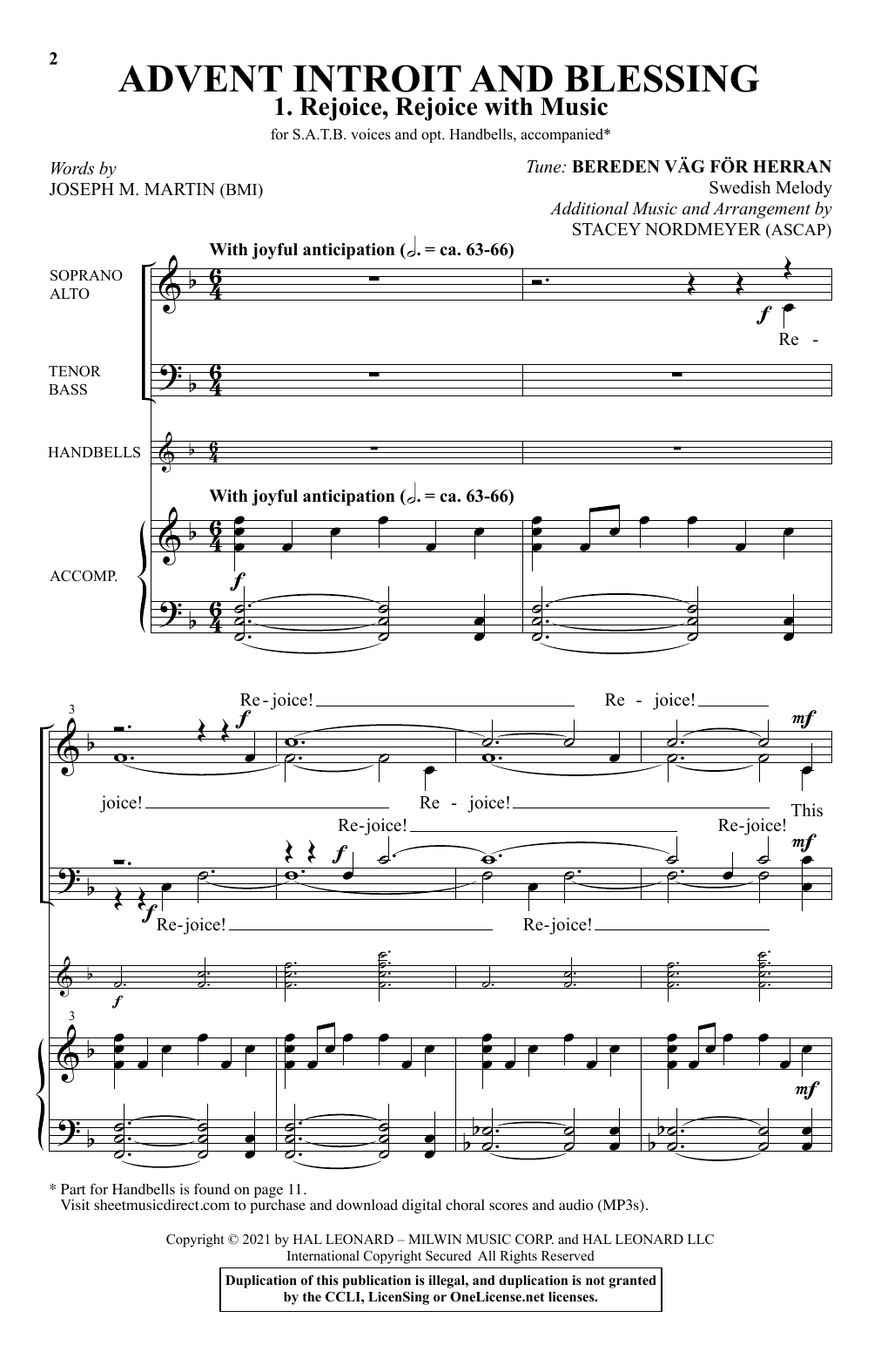 Advent Introit And Blessing (arr. Stacey Nordmeyer) (SATB Choir) von Joseph M. Martin