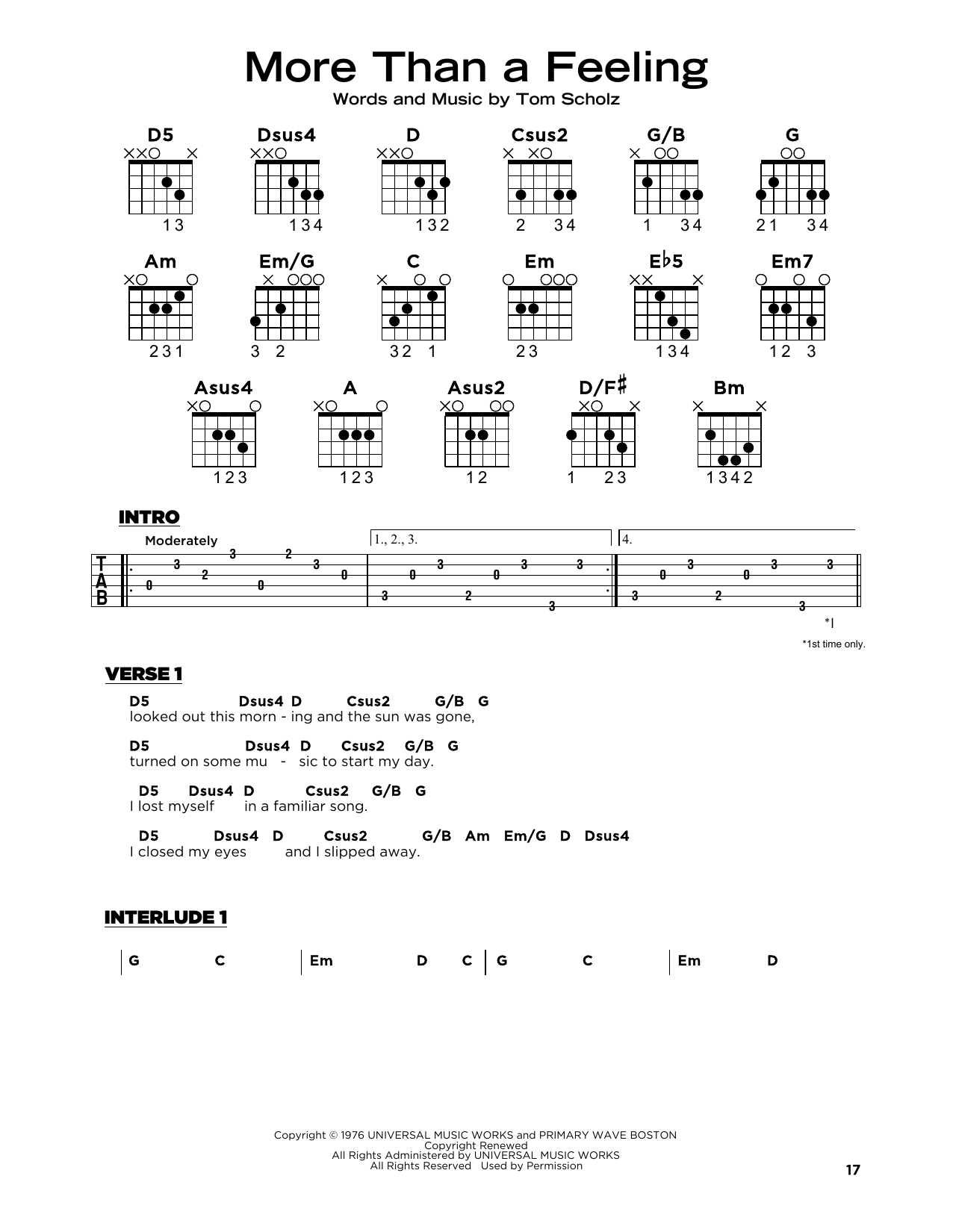 More Than A Feeling (Really Easy Guitar) von Boston