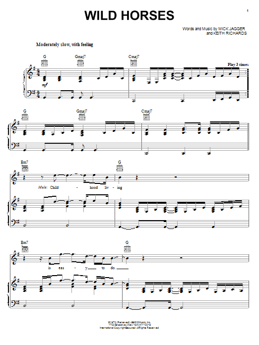 Wild Horses (Piano, Vocal & Guitar Chords (Right-Hand Melody)) von Alicia Keys