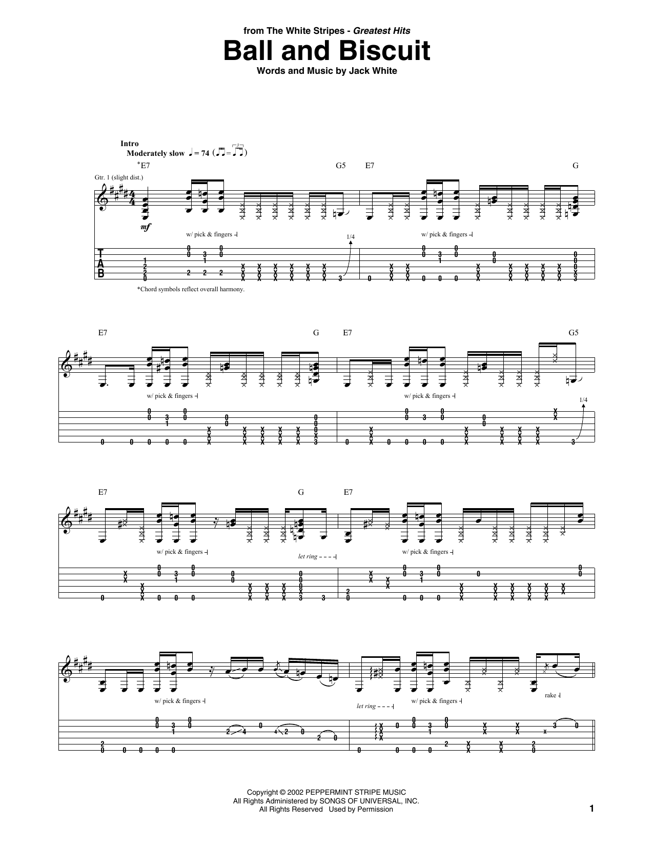 Ball And Biscuit (Guitar Tab) von The White Stripes