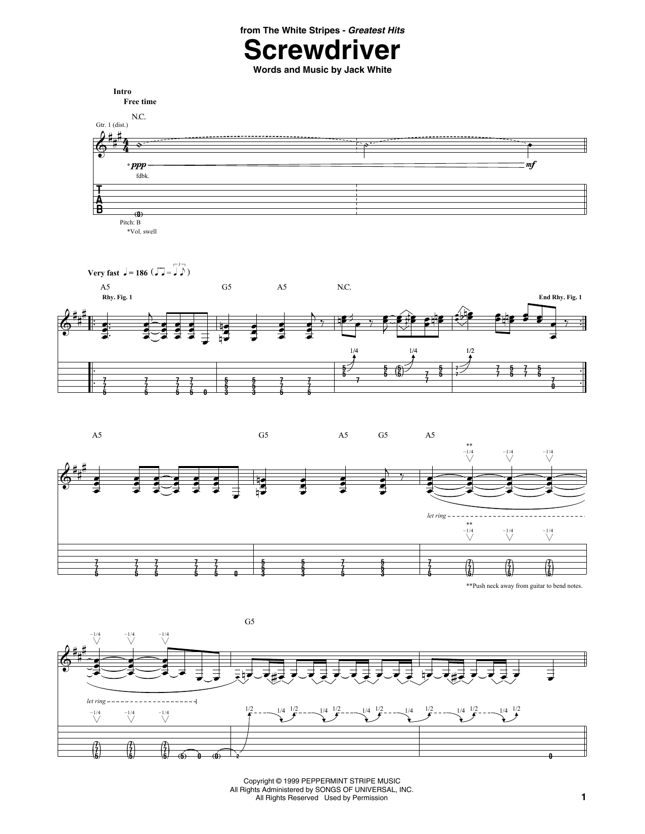 Screwdriver (Guitar Tab) von The White Stripes