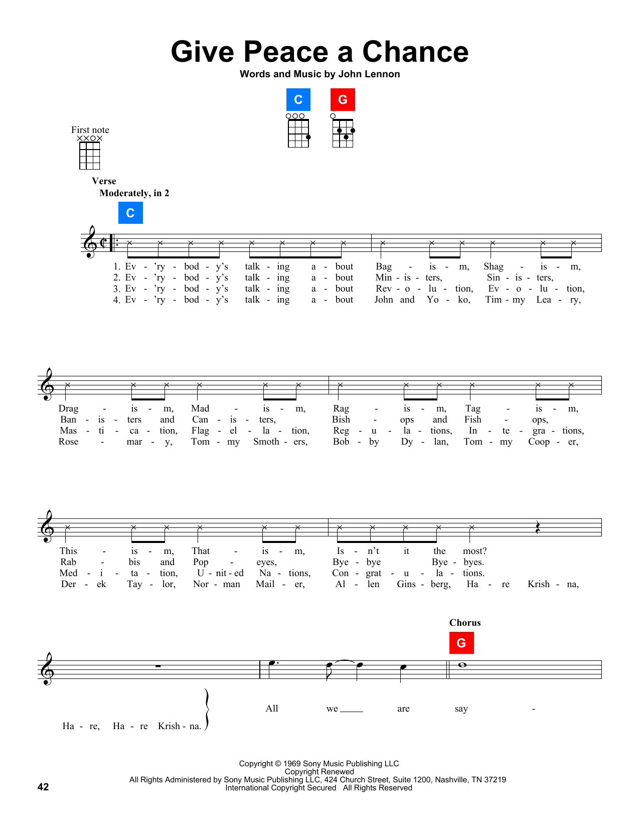 Give Peace A Chance (UkeBuddy) von Plastic Ono Band