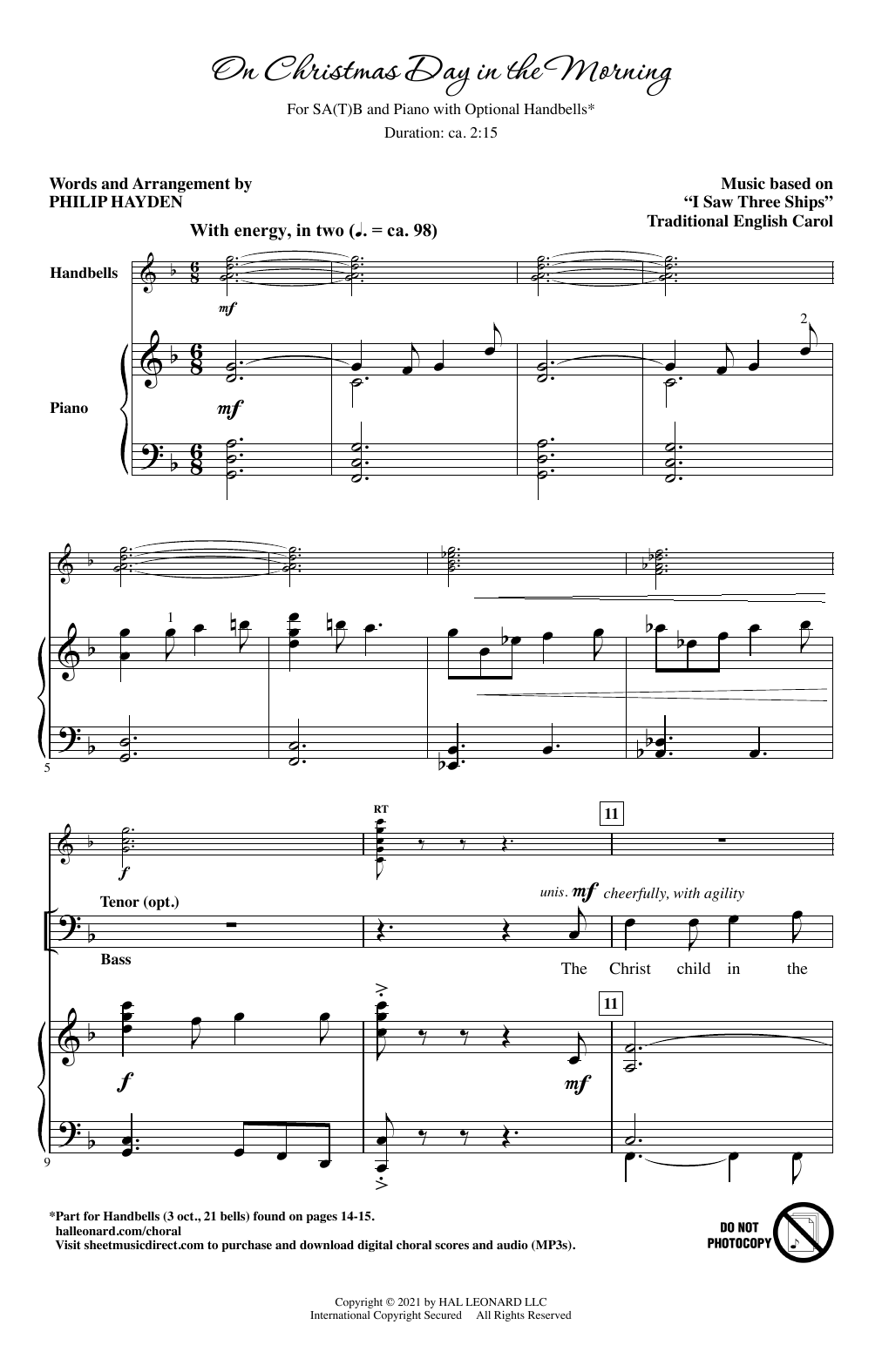 On Christmas Day In The Morning (SATB Choir) von Philip Hayden