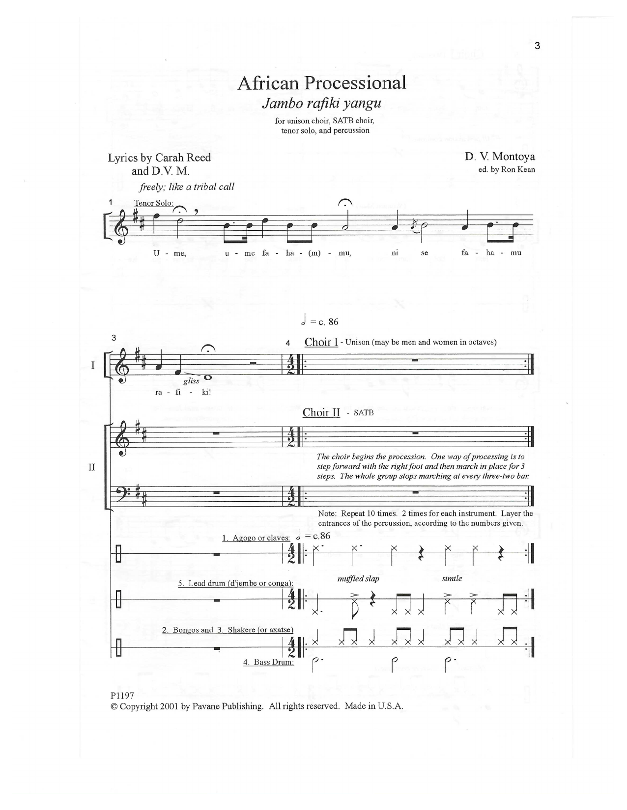 African Processional (SATB Choir) von D. V. Montoya