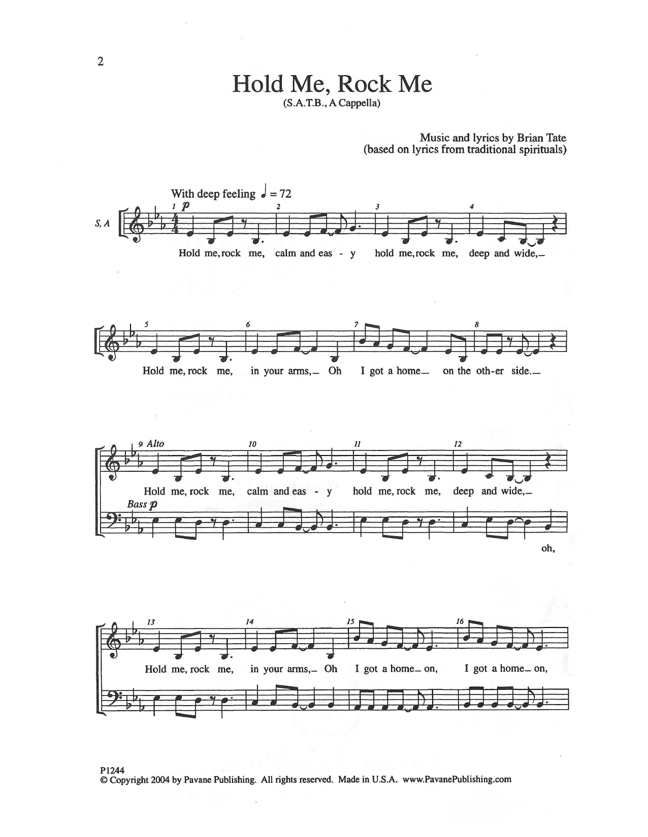 Hold Me, Rock Me (SATB Choir) von Brian Tate