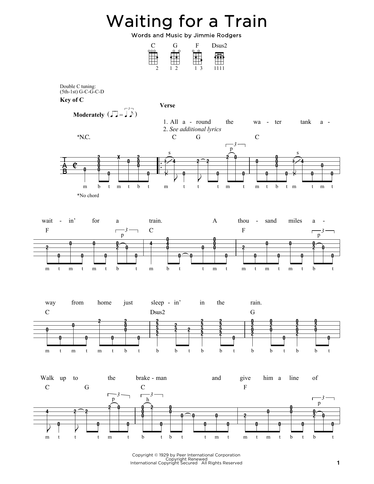 Waiting For A Train (Banjo Tab) von Michael J. Miles