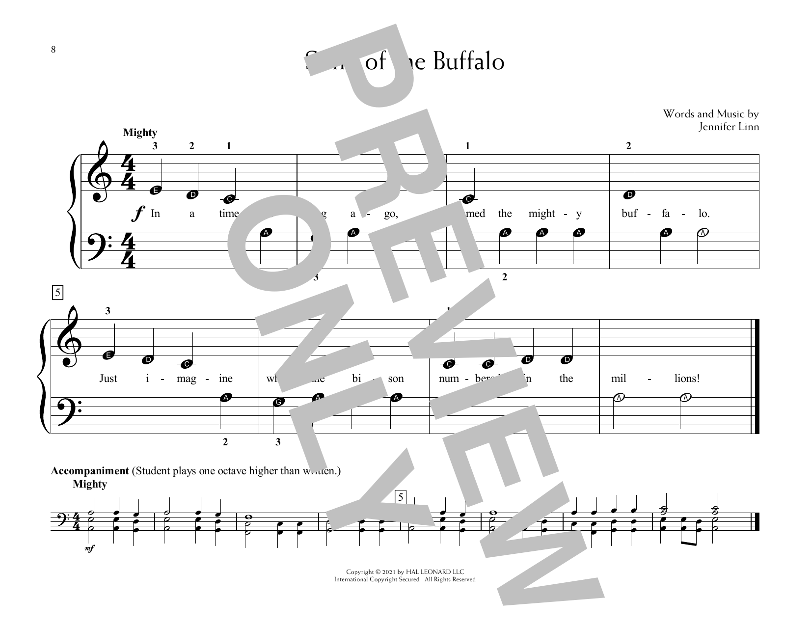 Song Of The Buffalo (Educational Piano) von Jennifer Linn
