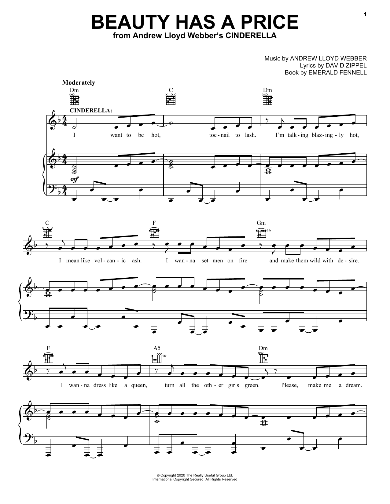 Beauty Has A Price (from Andrew Lloyd Webber's Cinderella) (Piano, Vocal & Guitar Chords (Right-Hand Melody)) von Andrew Lloyd Webber