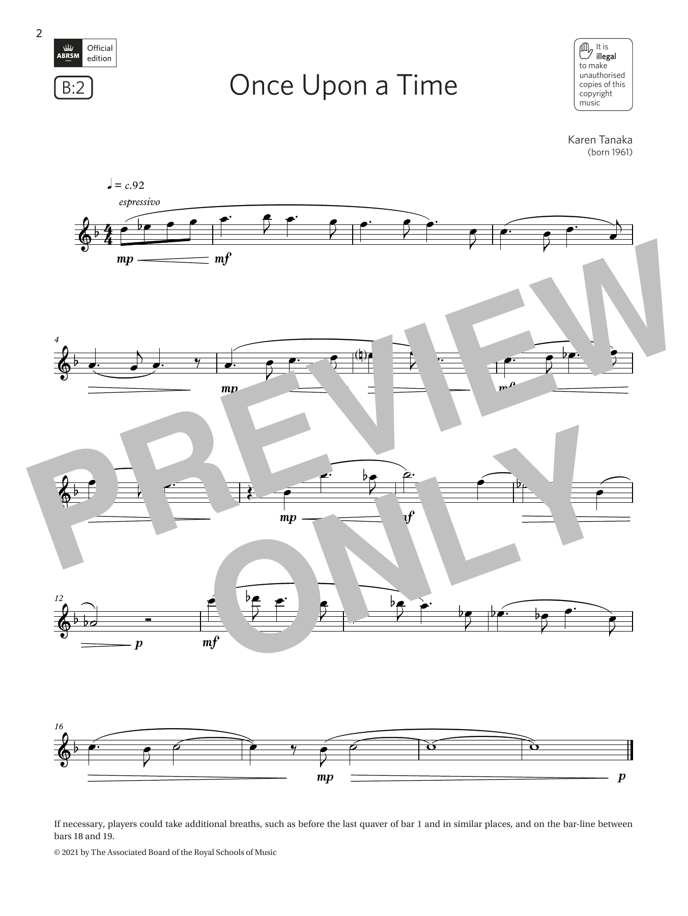 Once Upon a Time (Grade 2 List B2 from the ABRSM Flute syllabus from 2022) (Flute Solo) von Karen Tanaka