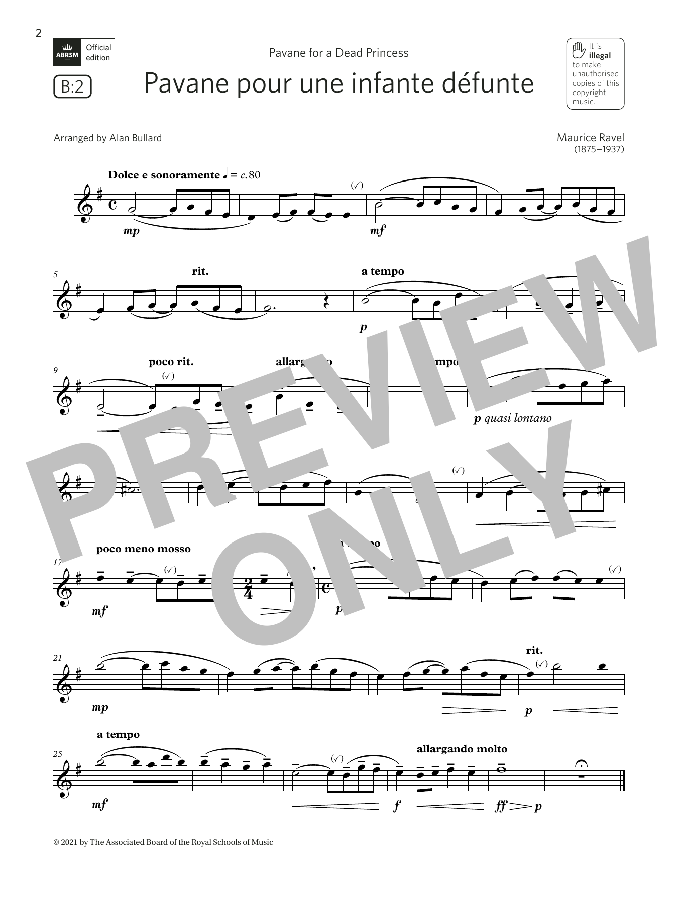 Pavane pour une infante dfunte  (Grade 3 List B2 from the ABRSM Saxophone syllabus from 2022) (Alto Sax Solo) von Maurice Ravel
