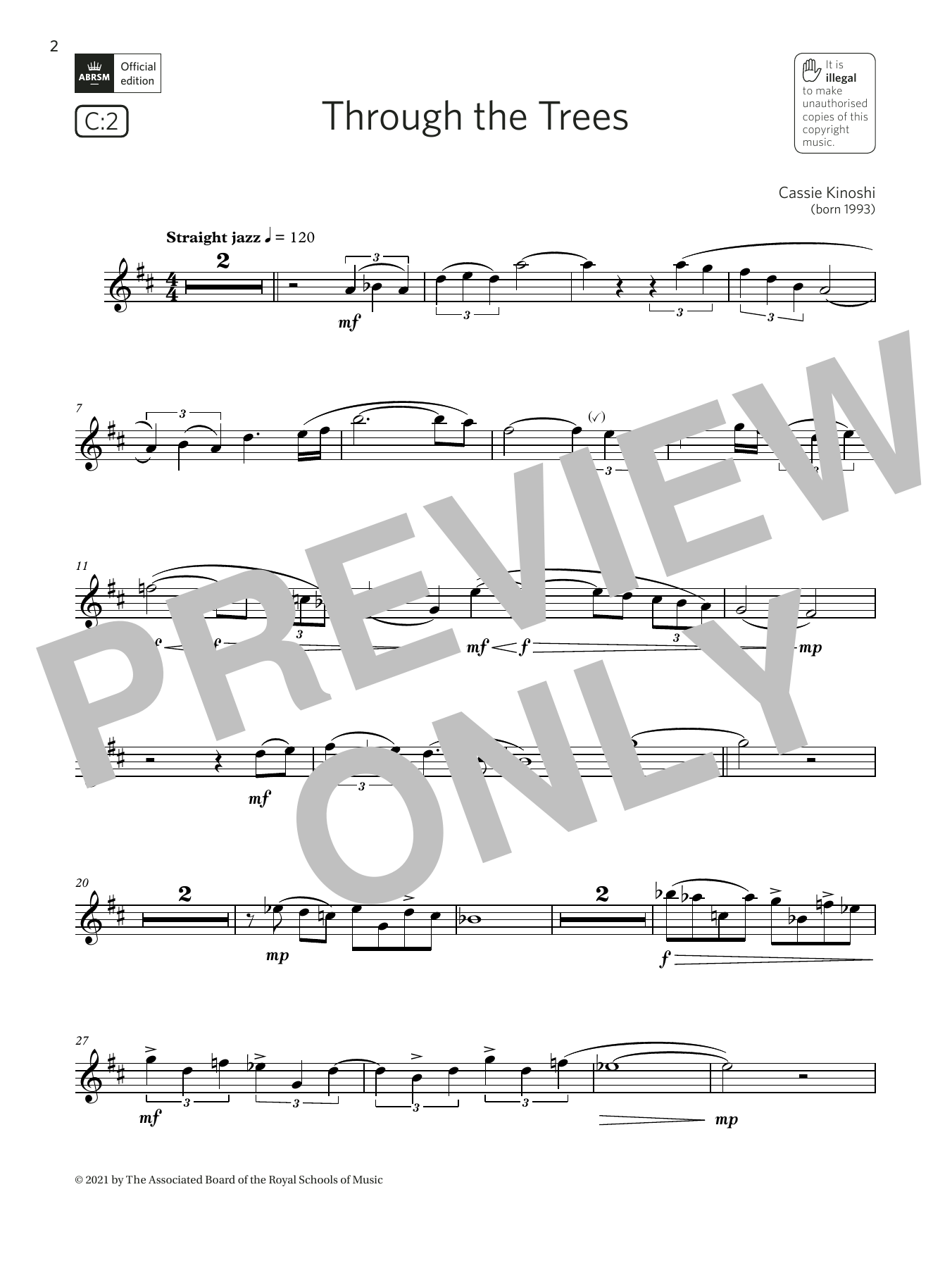 Through the Trees (Grade 5 List C2 from the ABRSM Saxophone syllabus from 2022) (Alto Sax Solo) von Cassie Kinoshi