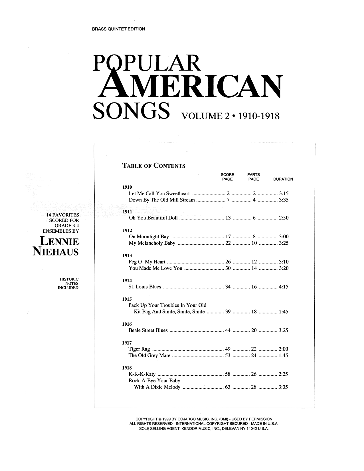 Popular American Songs, Volume 2 - Horn In F (Brass Ensemble) von Lennie Niehaus