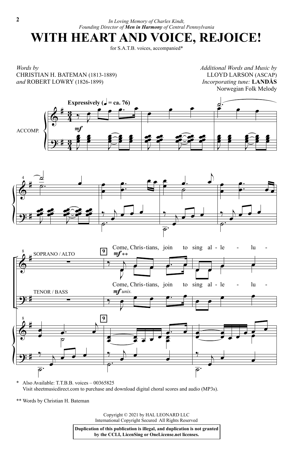 With Heart And Voice, Rejoice! (SATB Choir) von Lloyd Larson