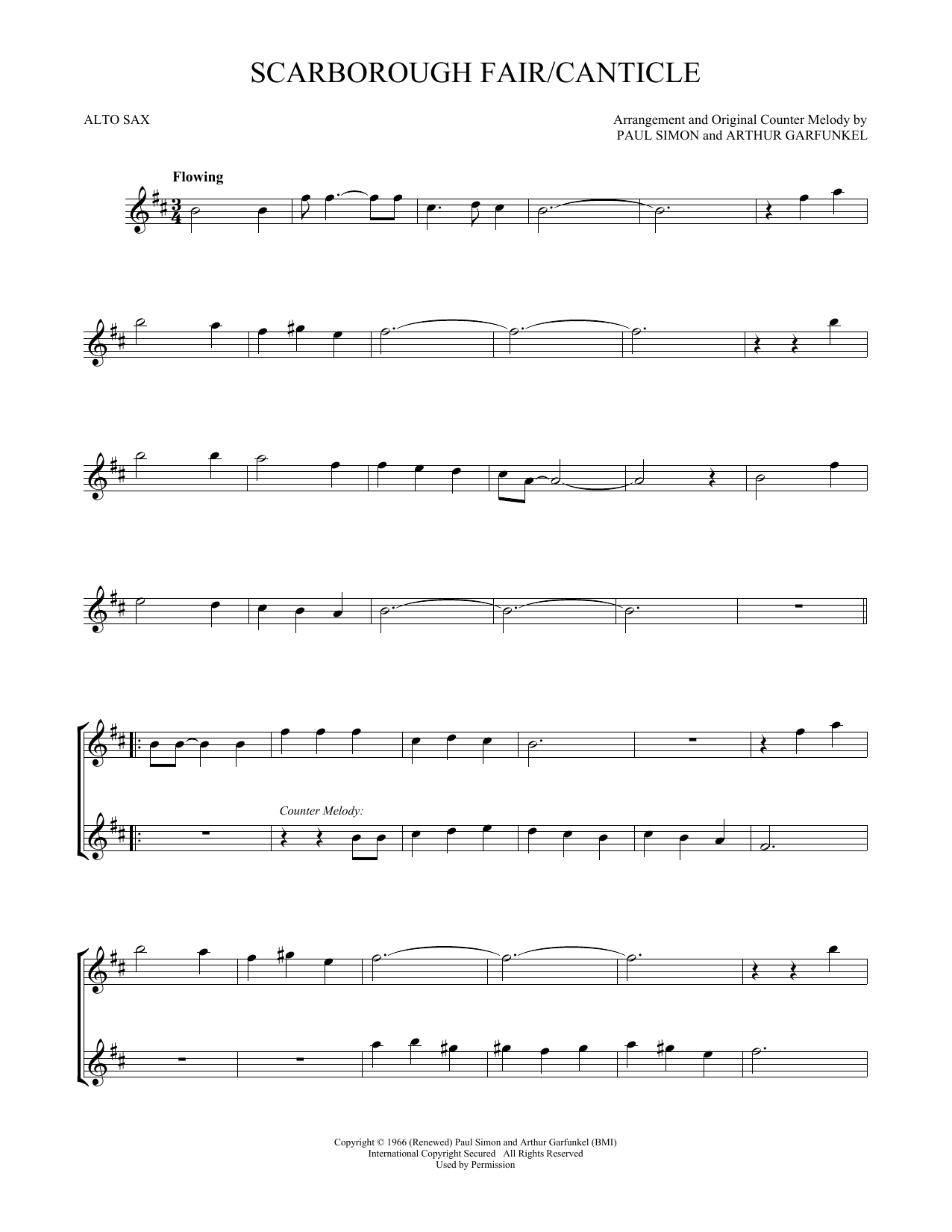 Scarborough Fair/Canticle (Alto Sax Solo) von Simon & Garfunkel