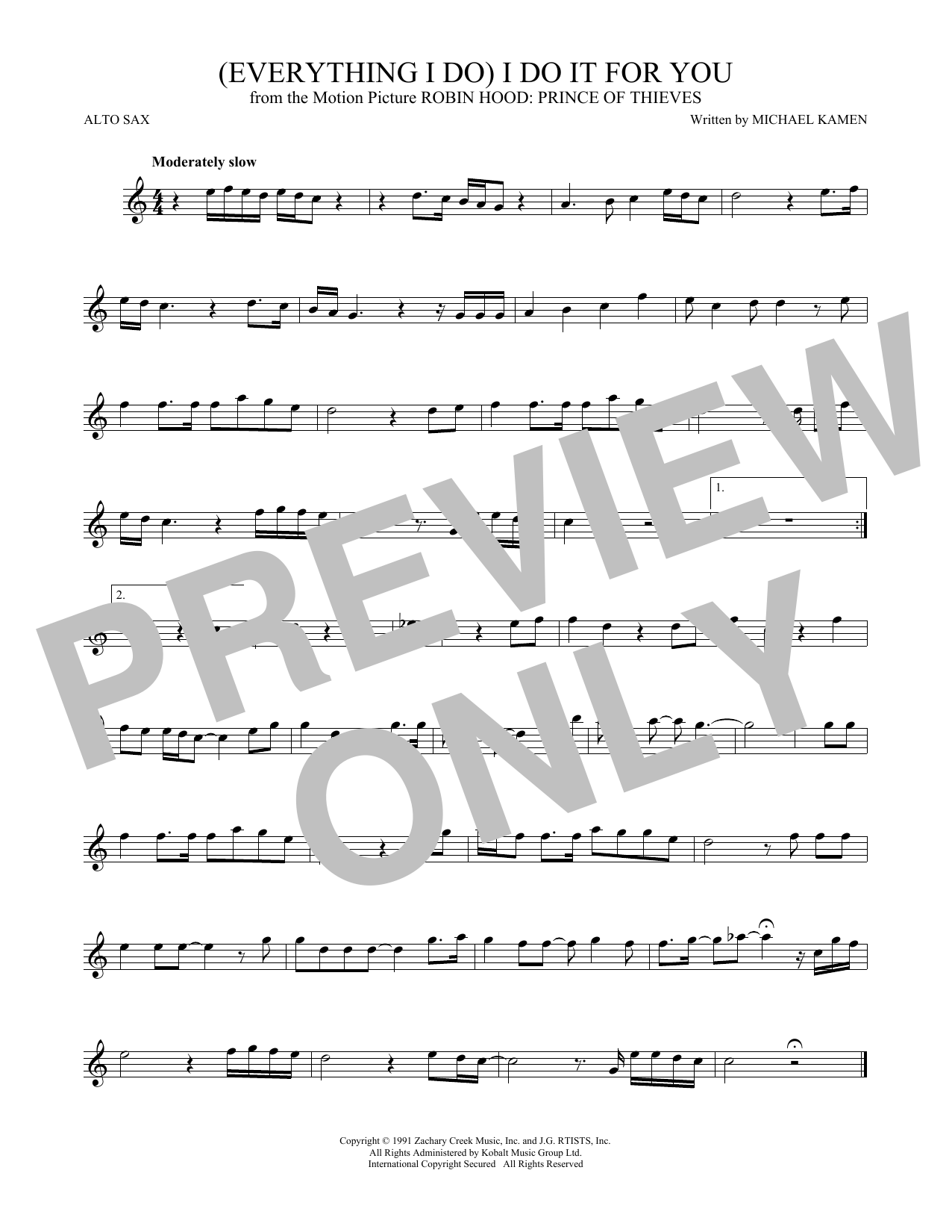 (Everything I Do) I Do It For You (Alto Sax Solo) von Bryan Adams