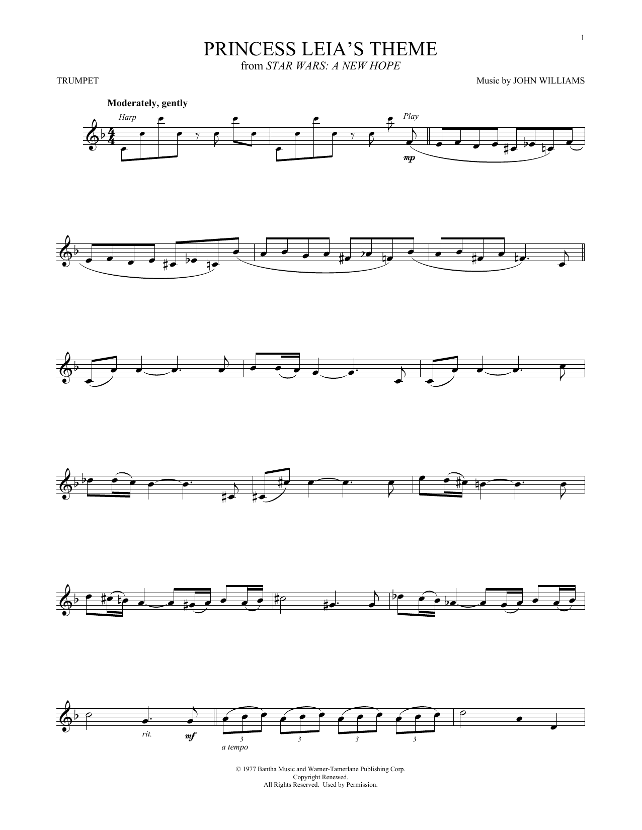 Princess Leia's Theme (from Star Wars: A New Hope) (Trumpet Solo) von John Williams