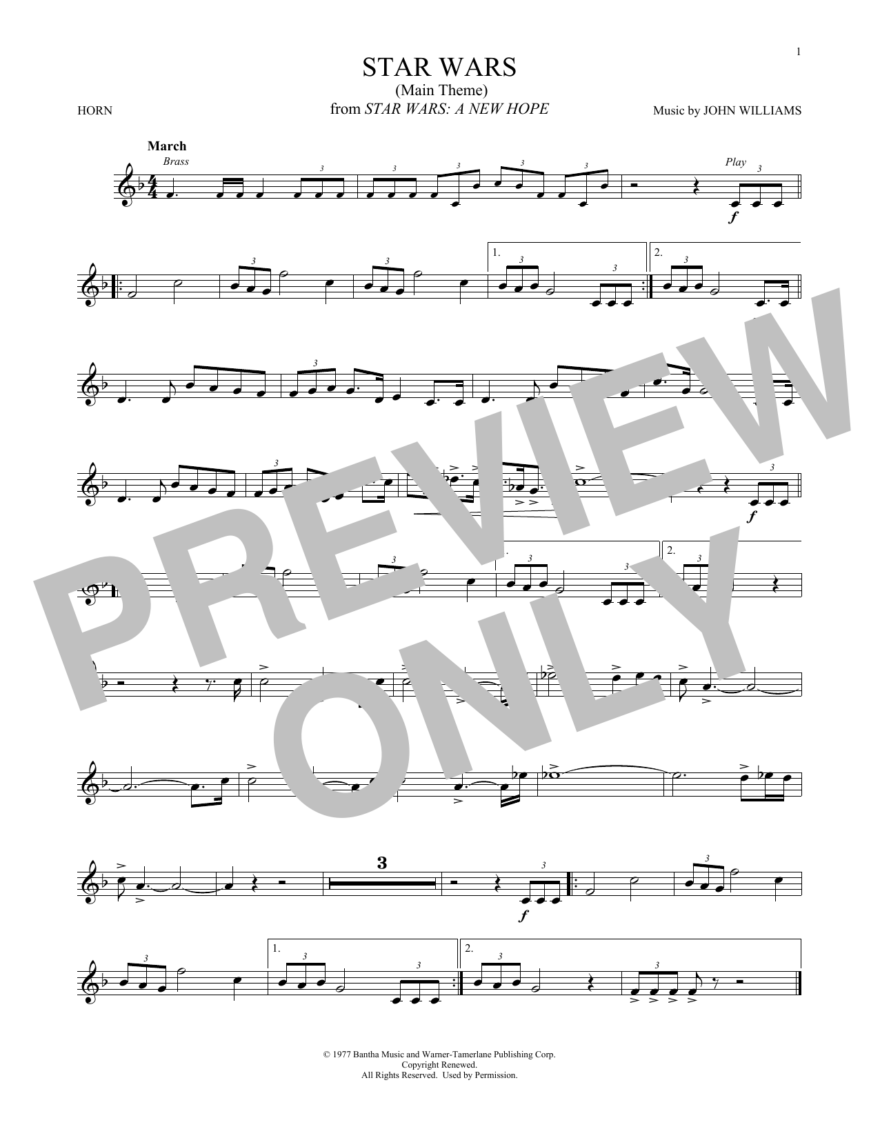 Star Wars (Main Theme) (French Horn Solo) von John Williams