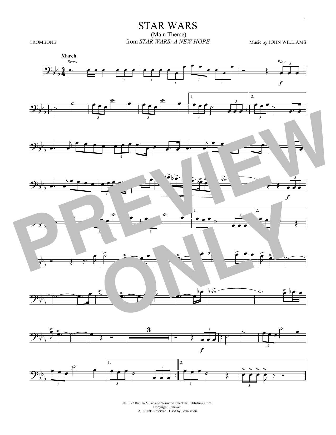Star Wars (Main Theme) (Trombone Solo) von John Williams