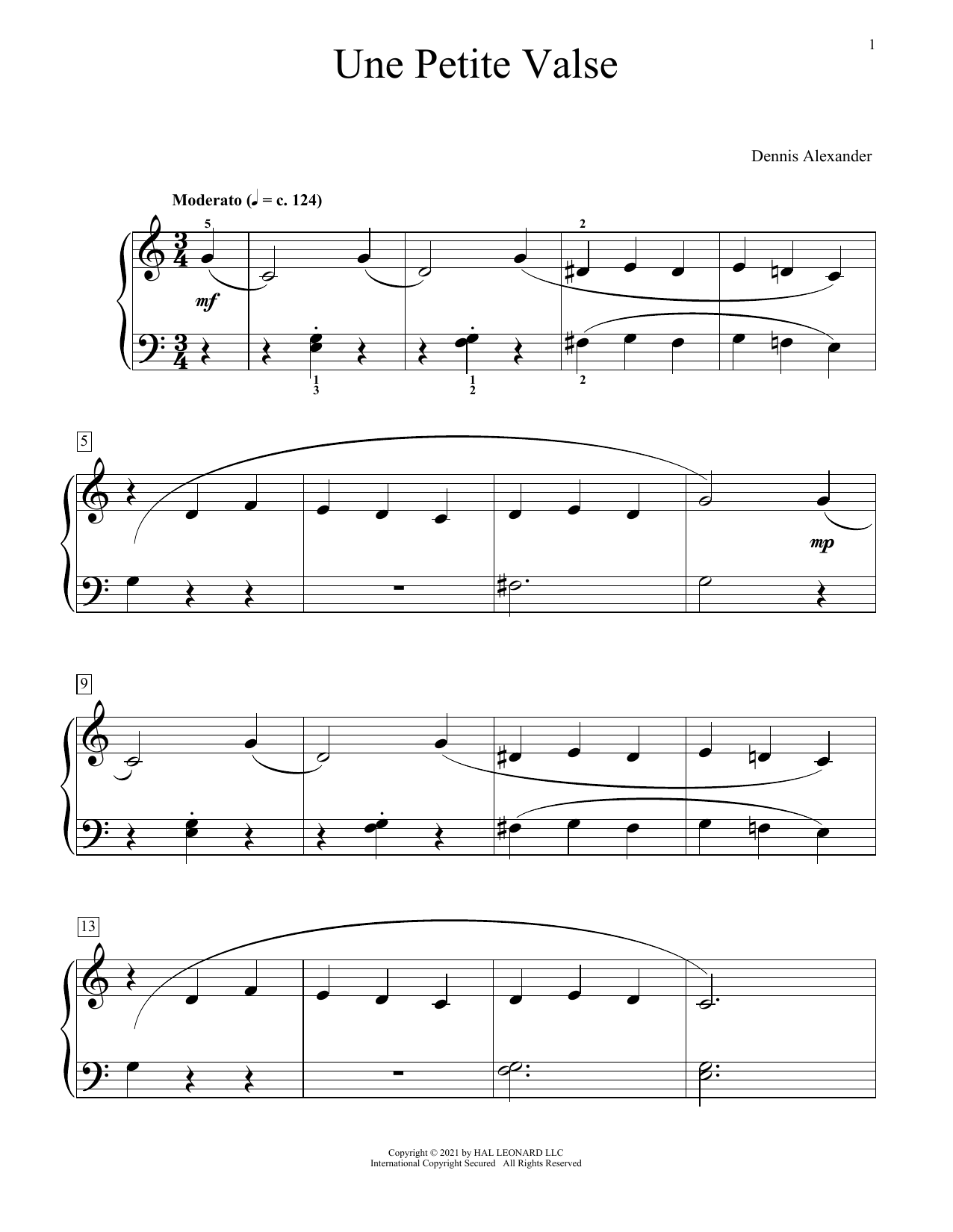 Une Petite Valse (Educational Piano) von Dennis Alexander