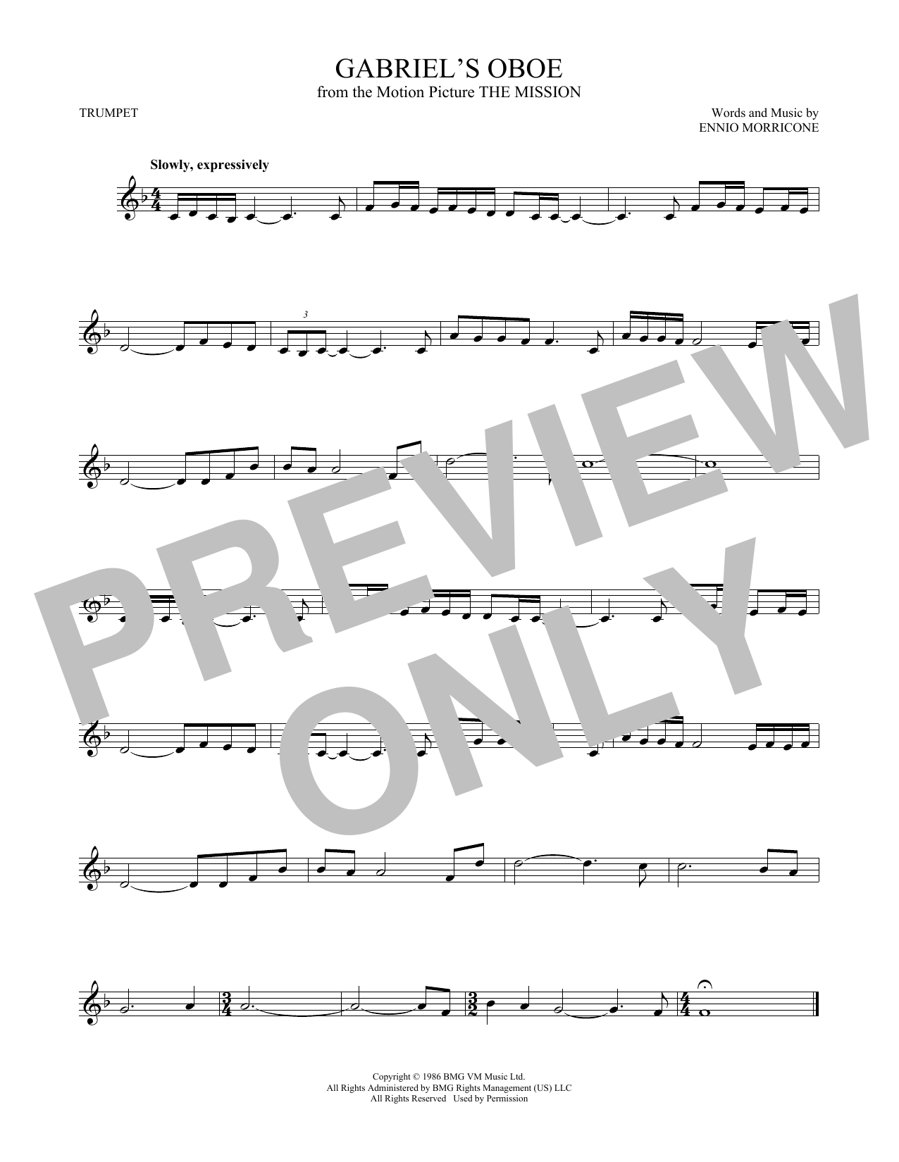 Gabriel's Oboe (Trumpet Solo) von Ennio Morricone