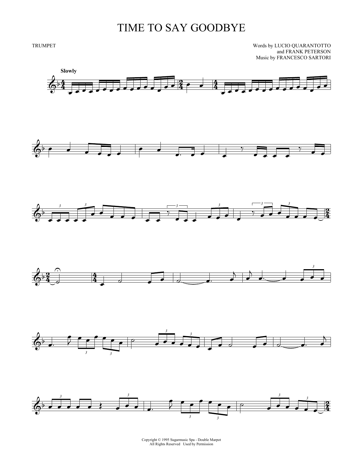 Time To Say Goodbye (Trumpet Solo) von Andrea Bocelli & Sarah Brightman
