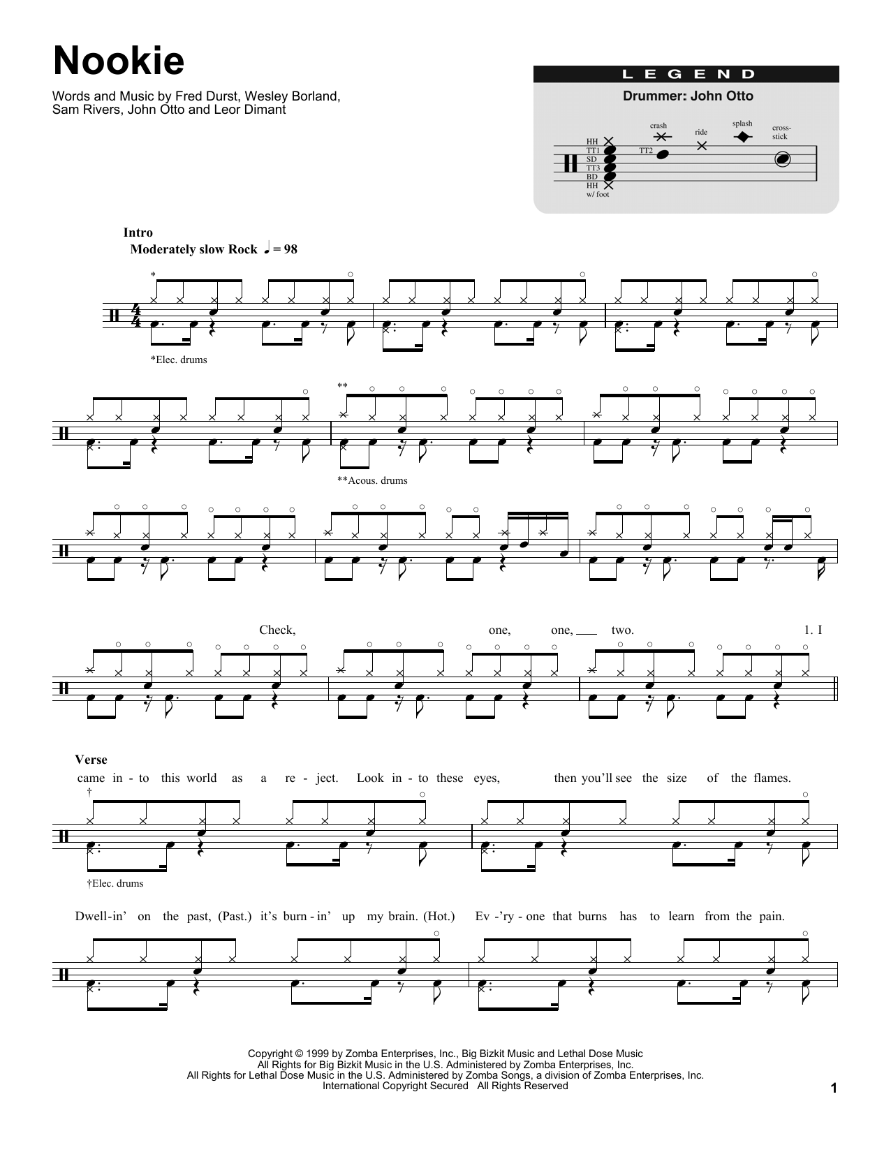 Nookie (Drums Transcription) von Limp Bizkit