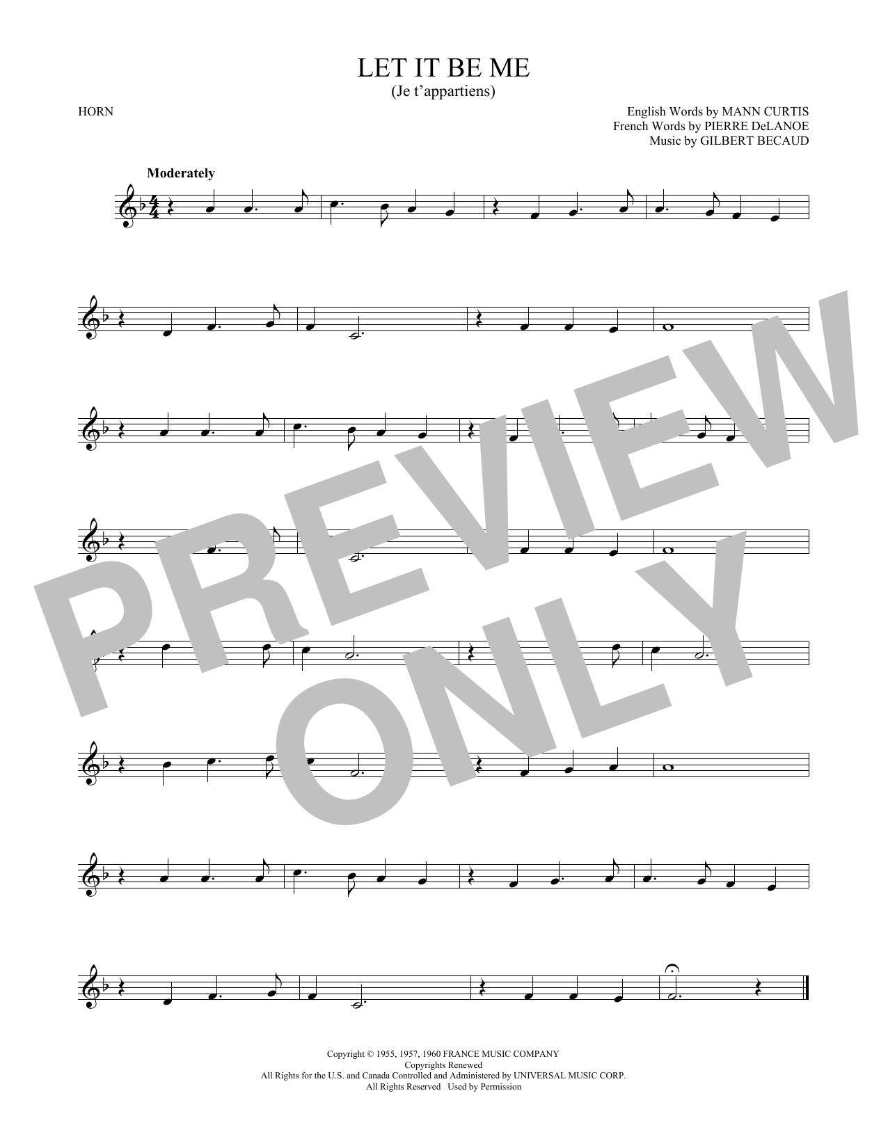 Let It Be Me (Je T'appartiens) (French Horn Solo) von Everly Brothers