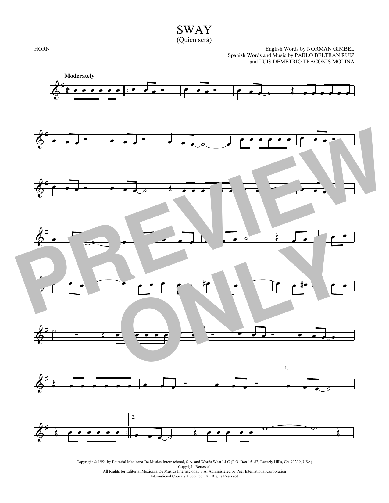 Sway (Quien Sera) (French Horn Solo) von Dean Martin