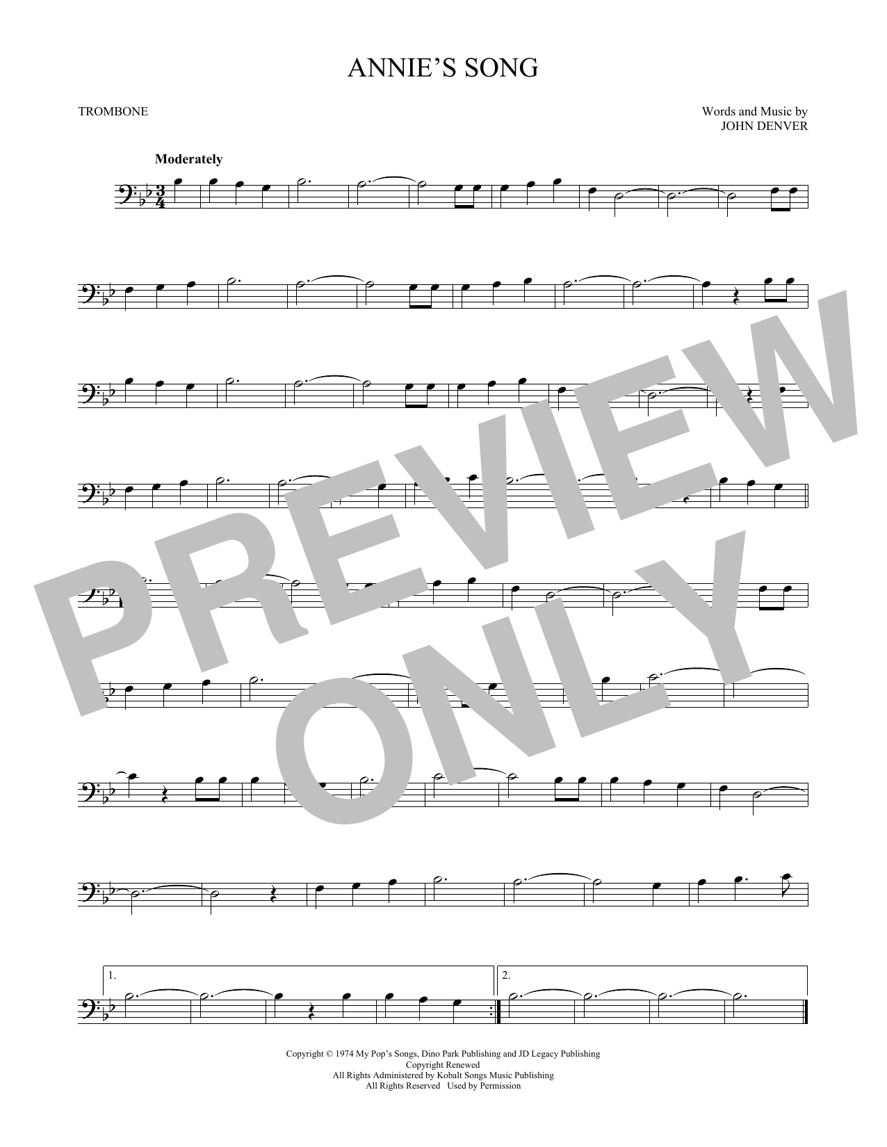 Annie's Song (Trombone Solo) von John Denver