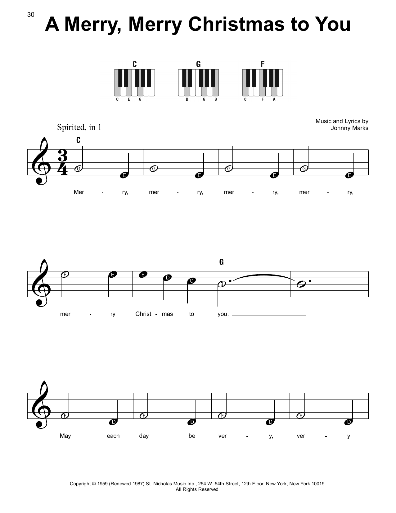 A Merry, Merry Christmas To You (Super Easy Piano) von Johnny Marks