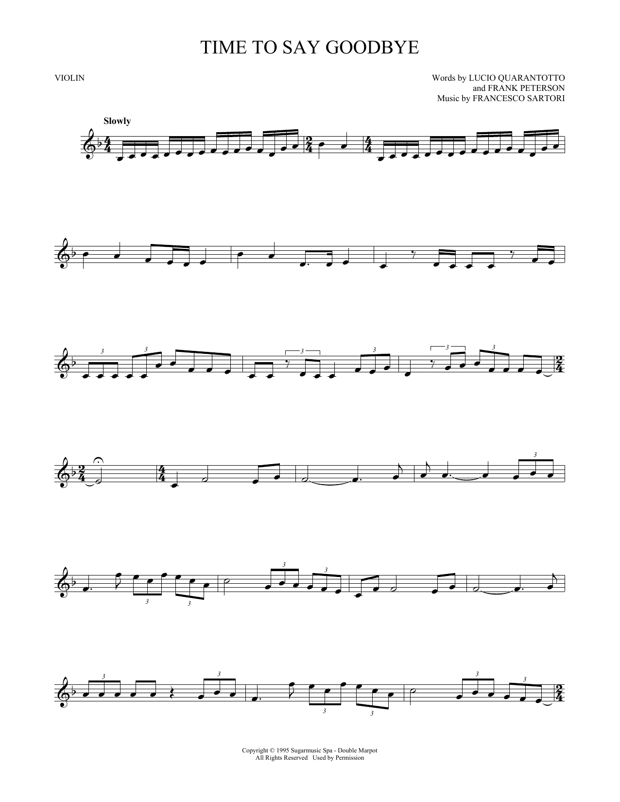Time To Say Goodbye (Violin Solo) von Andrea Bocelli & Sarah Brightman
