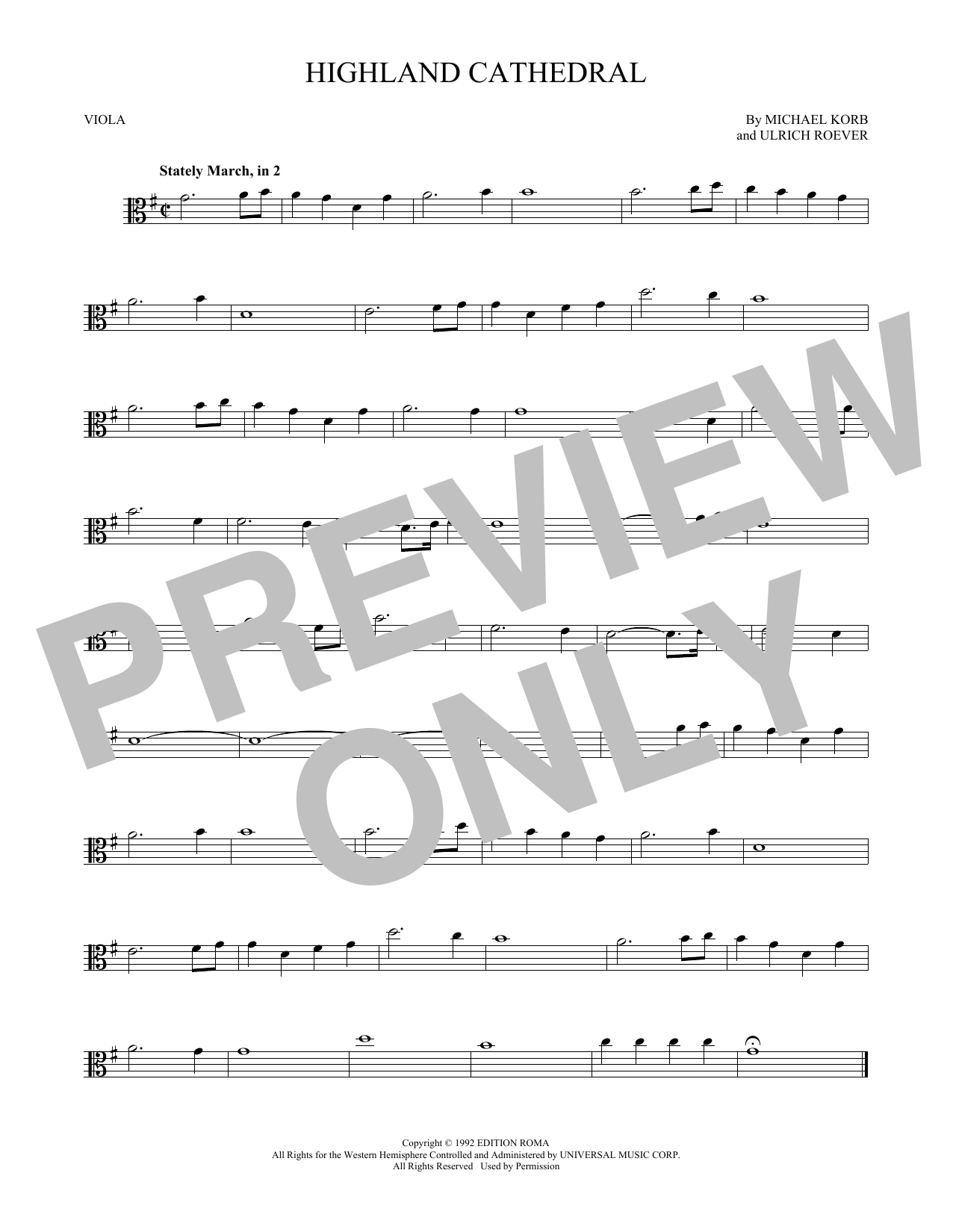 Highland Cathedral (Viola Solo) von Michael Korb