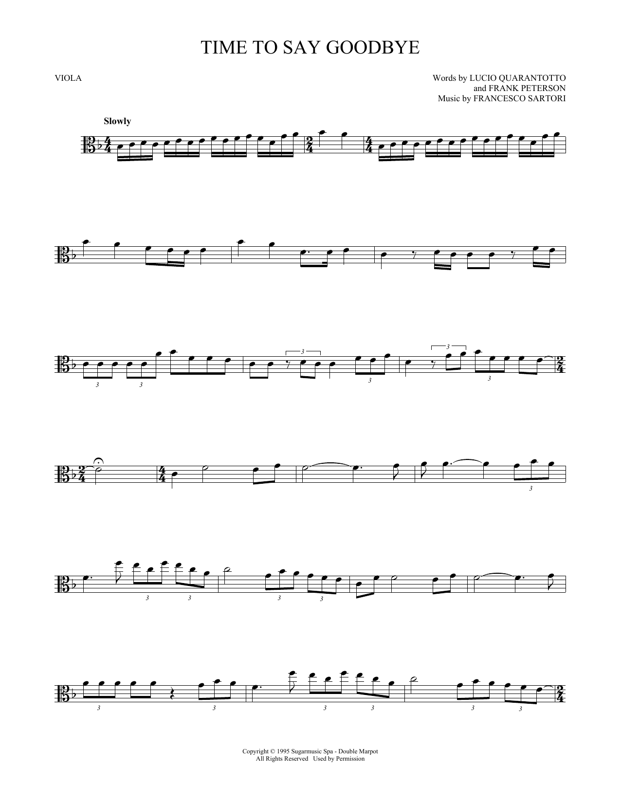 Time To Say Goodbye (Viola Solo) von Andrea Bocelli & Sarah Brightman