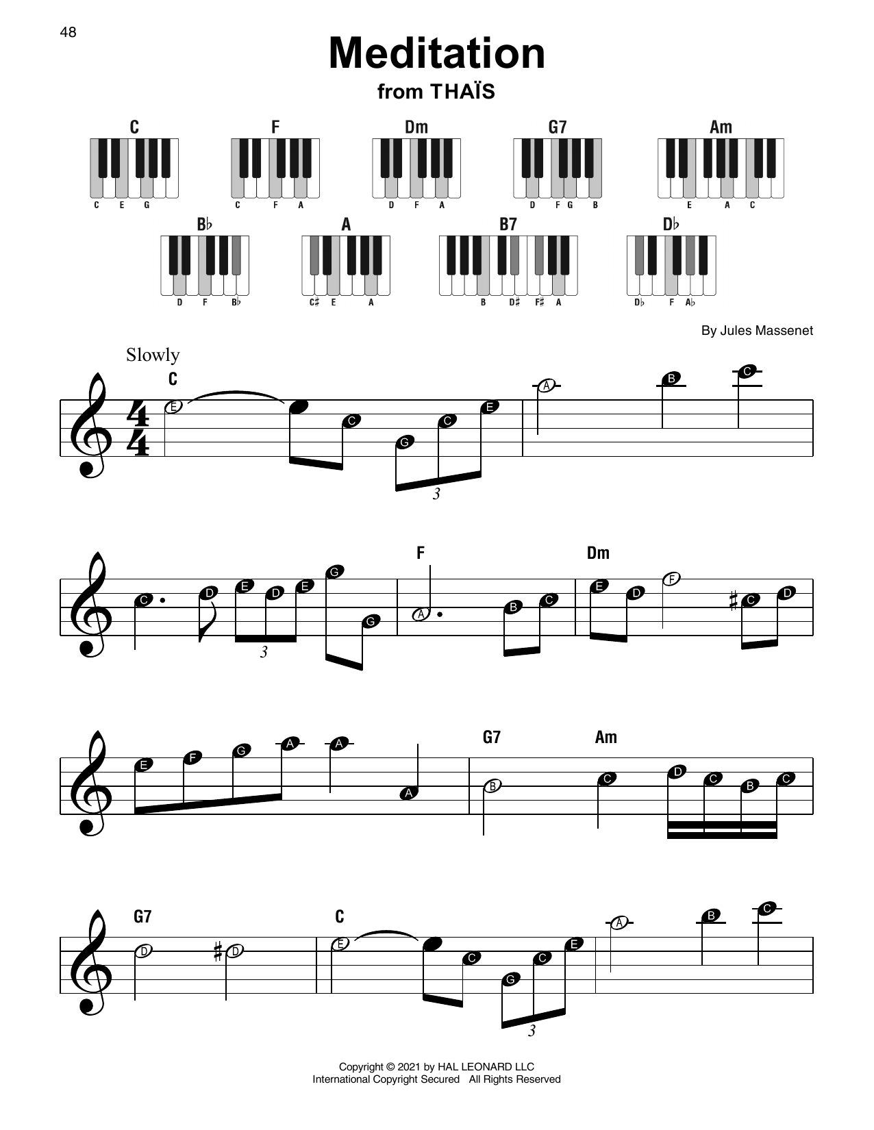 Meditation (Super Easy Piano) von Jules Massenet