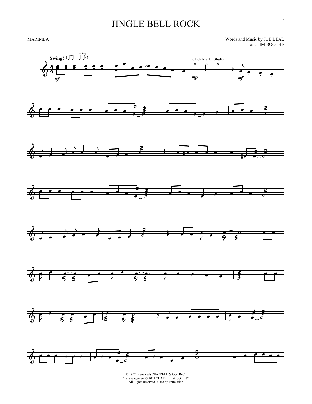 Jingle Bell Rock (Marimba Solo) von Bobby Helms