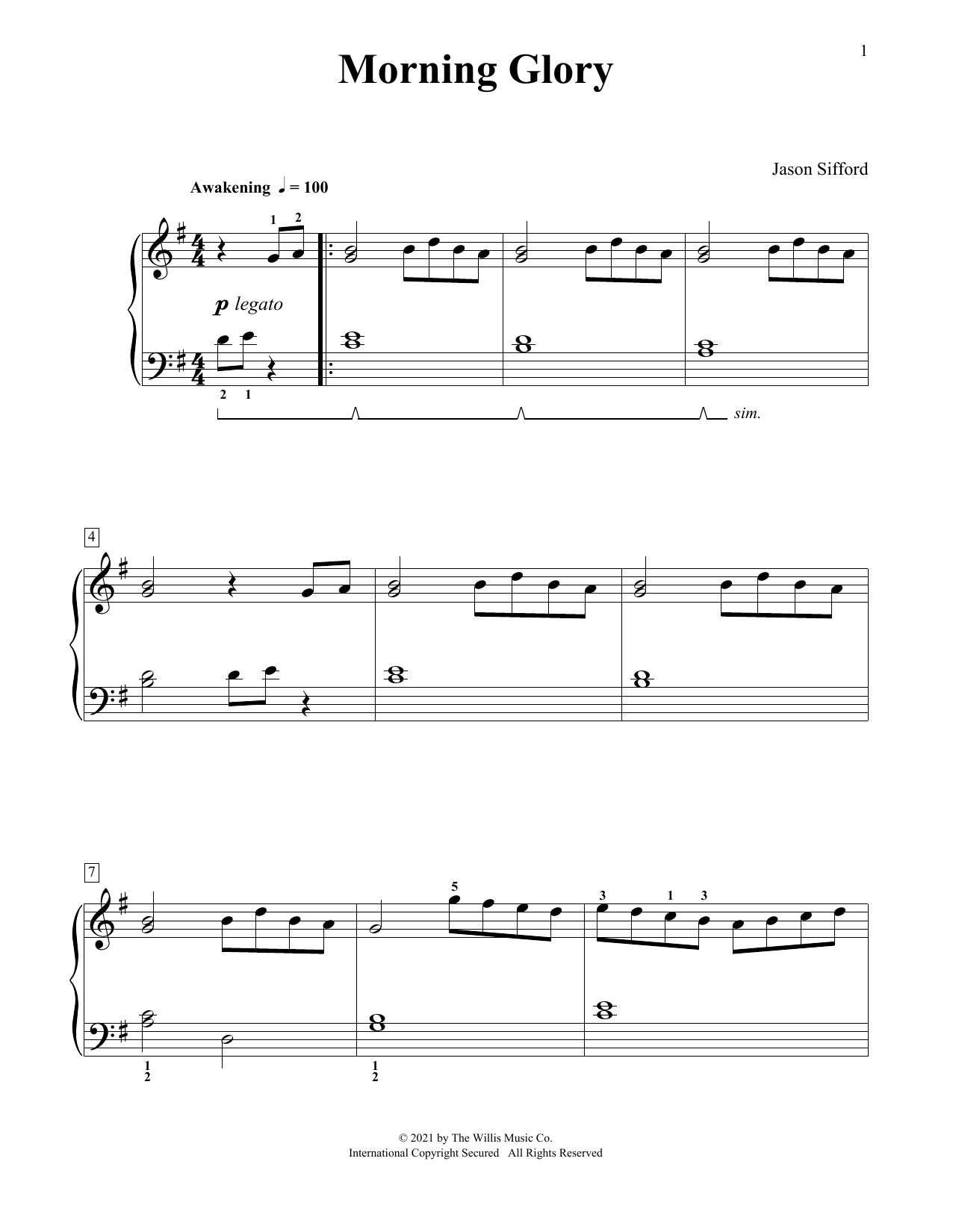 Morning Glory (Piano Duet) von Jason Sifford