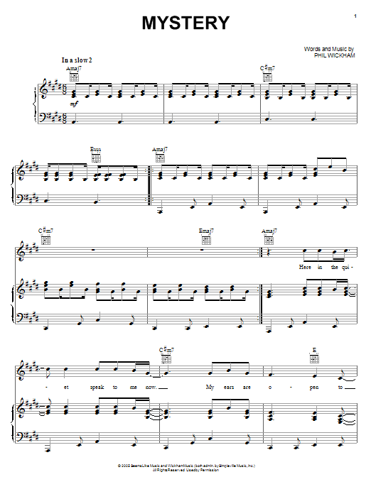 Mystery (Piano, Vocal & Guitar Chords (Right-Hand Melody)) von Phil Wickham
