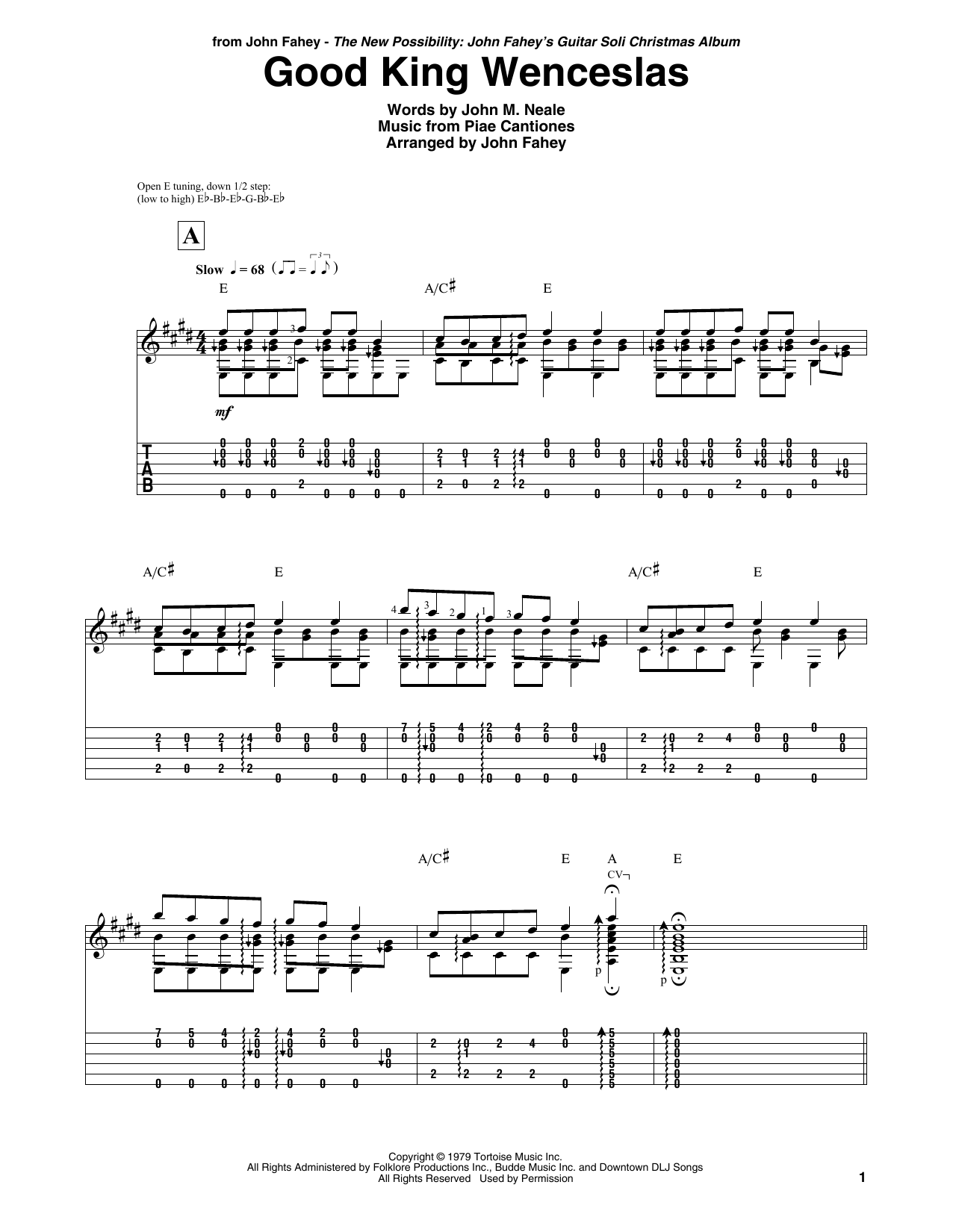 Good King Wenceslas (Guitar Tab) von John Fahey