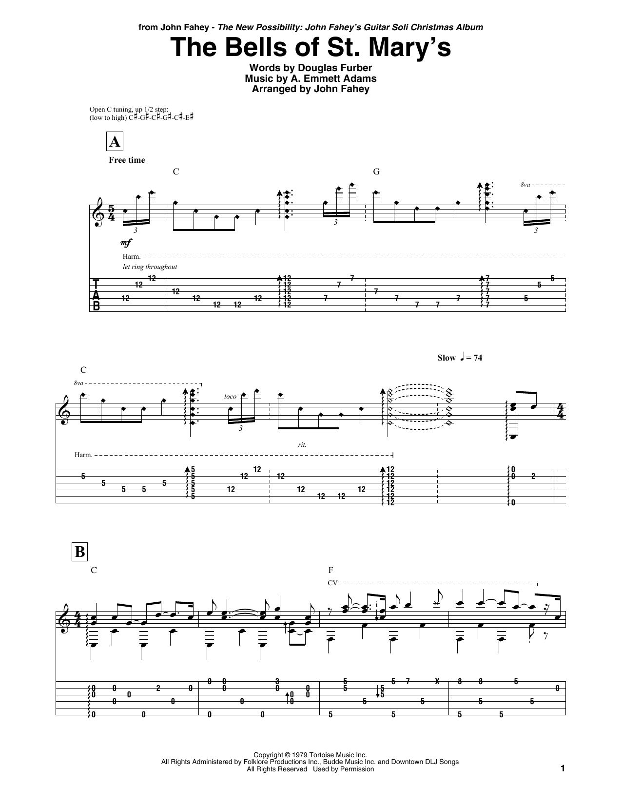 The Bells Of St. Mary's (Guitar Tab) von John Fahey