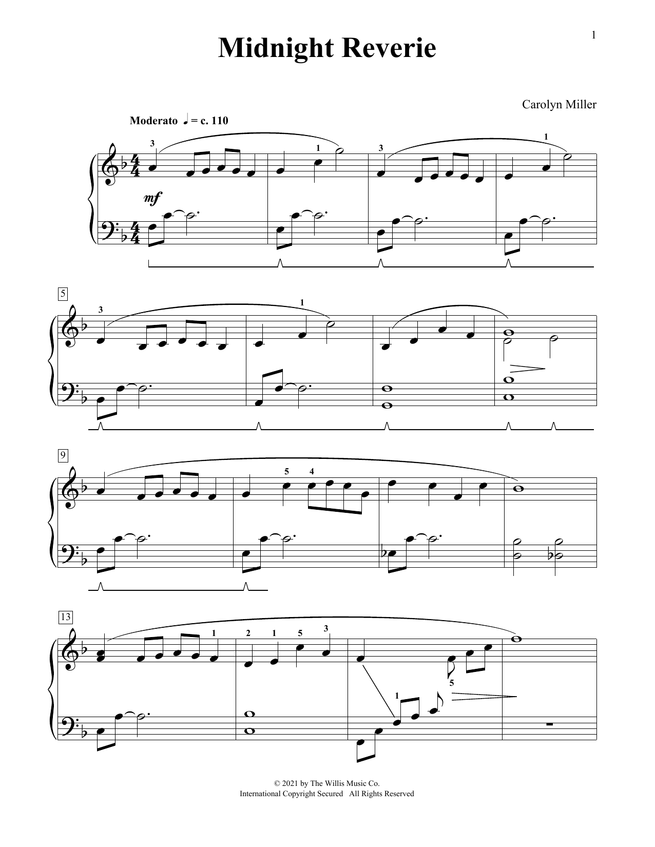 Midnight Reverie (Educational Piano) von Carolyn Miller