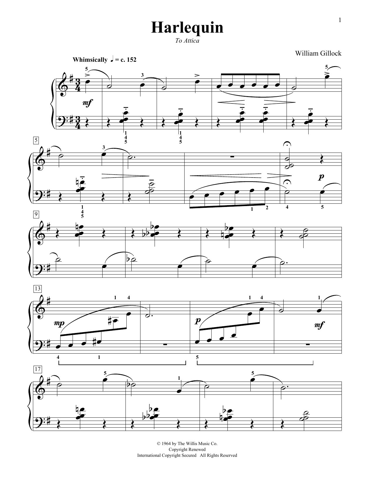 Harlequin (Educational Piano) von William Gillock