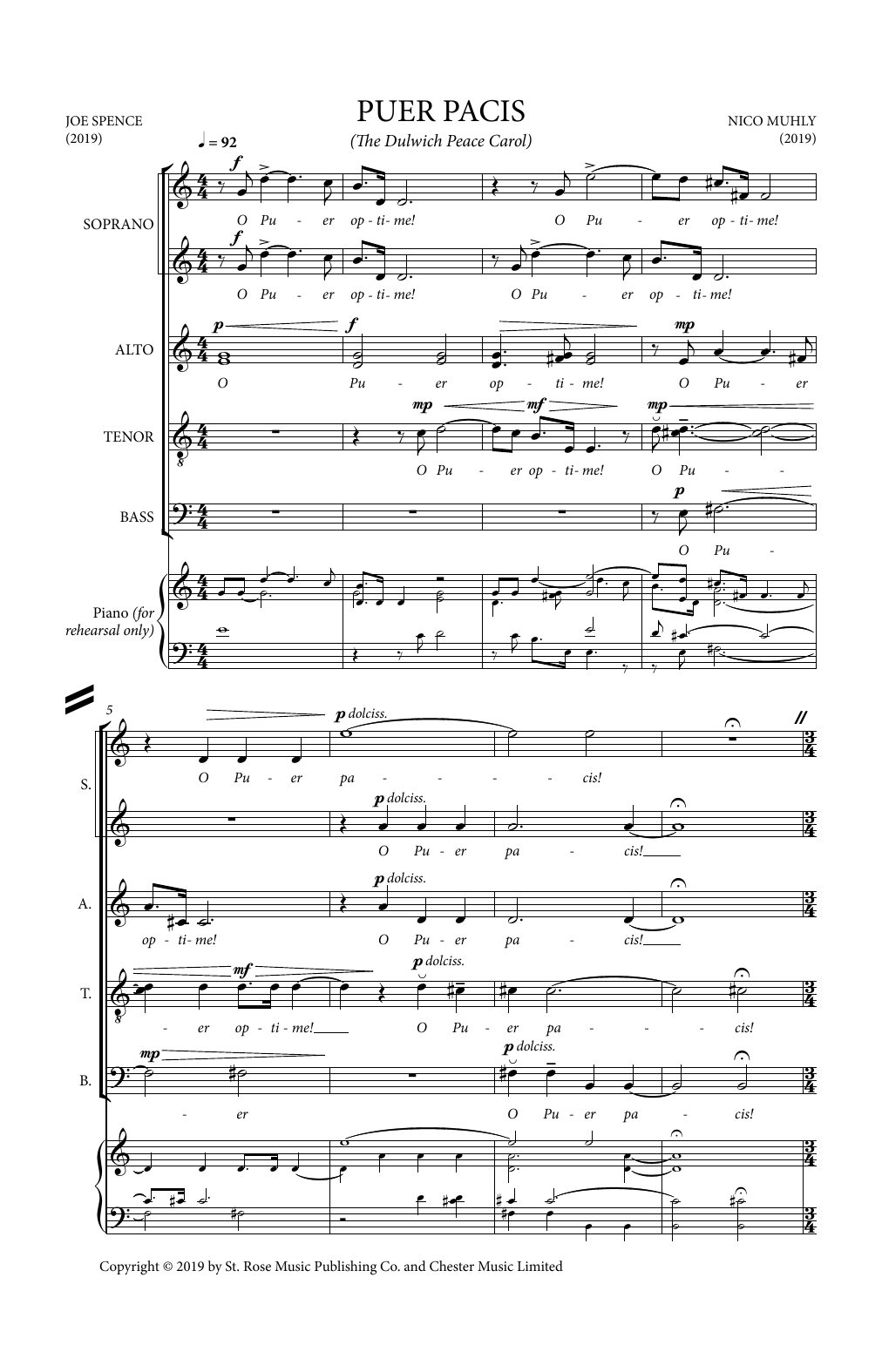 Puer Pacis (SATB Choir) von Nico Muhly